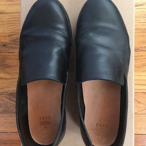 Men’s black leather Feit shoes